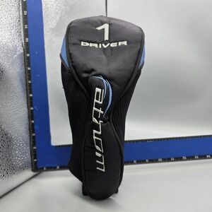 Athlon Golf Driver Headcover 1 Black Blue Mesh Ribbed Knit Sock Long Neck